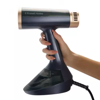 Ruční parní žehlička na oděvy Russell Hobbs Steam Genie VacuSteam 28550-56 – 1800 W, 200 ml, bílá/modrá