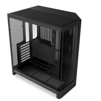 Herní skříň Mid-Tower Airflow NZXT H6 2026, černá, temperované sklo, 3x ventilátory F120Q, USB-C, dvoukomorová