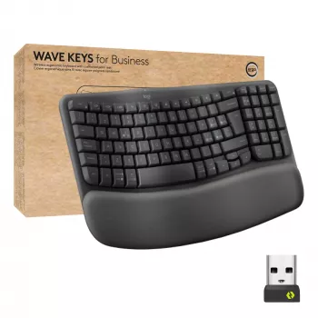 Bezdrátová ergonomická klávesnice Logitech Ergo Series Wave Keys for Business, italské rozložení, Graphite