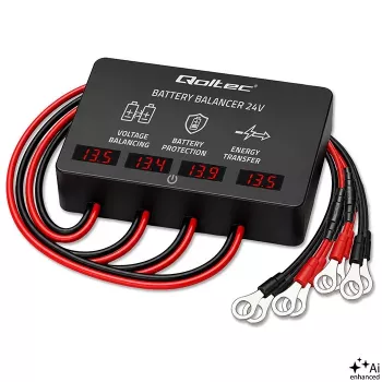 Qoltec 48V bateriový balancer pro 4 x 12V baterie | 10A | AGM GEL LiFePO4 | LED