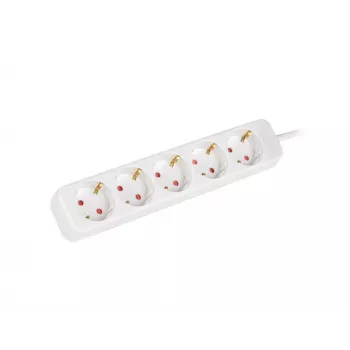 Lanberg PS0-05F-0150-W 5zásuvkový prodlužovací přívod Schuko 1,5m bílý plná měď