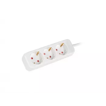 Lanberg PS0-03F-0150-W 3zásuvkový prodlužovací přívod Schuko, 1,5m kabel, bílý