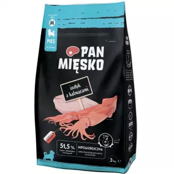 Pan Mięsko suché krmivo pro psy krůta s olihní pro štěňata, střední granule, 3 kg
