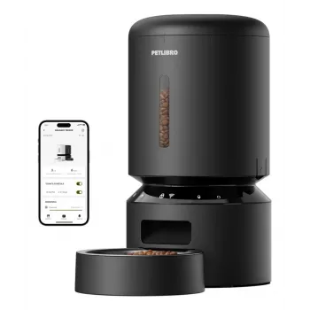 PETLIBRO Granary Wi-Fi Automatic Pet Feeder, 5L Smart Food Dispenser for Cats and Dogs, App Control, 10 Meals/Day, Voice Recording, Stainless Steel Bowl, Black
