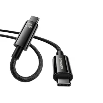 Rychlonabíjecí kabel Baseus Tungsten Gold USB-C na USB-C 240W 1m černý