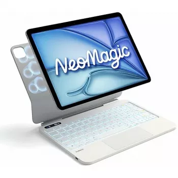 Inateck NeoMagic KB903-11A magnetické pouzdro s klávesnicí pro iPad Air 11 / iPad Pro 11, QWERTZ, mléčně bílé