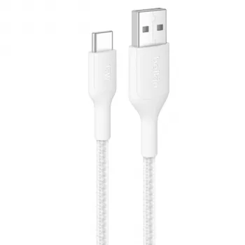 Belkin BOOSTCHARGE opletený kabel USB-C na USB-A 2m bílý