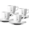 Bialetti RTATZ402 sada espressových šálků, 4dílná, bílý porcelán, 75 ml