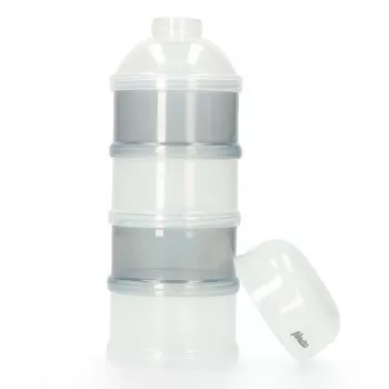 Alecto BF-4 3-Compartment BPA-Free Milk Powder Dispenser, Leak-Proof, White/Transparent