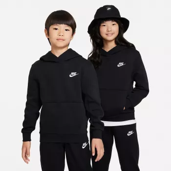Dětská mikina s kapucí na zip Nike Sportswear Club Fleece černá FD3000 010 M