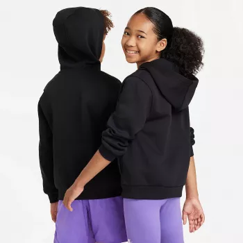 Mikina s kapucí Club Fleece Nike Sportswear dětská černá FD3004-010 velikost S