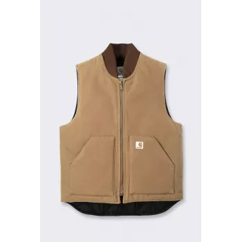 Zateplená vesta Carhartt V01 Firm Duck hnědá