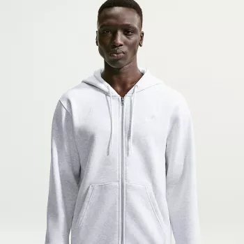 Mikina s plným zipem a kapucí Nike Club BB pánská šedá FN3861 051 M