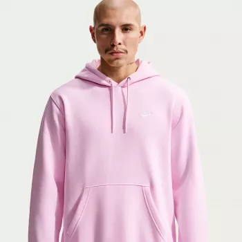 Mikina s kapucí Nike Club Fleece pánská světle růžová FN3859-663 velikost L