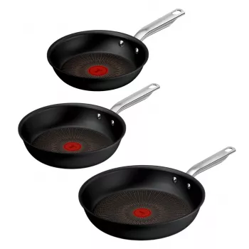 Sada pánví Tefal Experience, hliník, 3dílná, černá, 20/24/28 cm