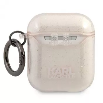 Karl Lagerfeld KLA2UKHGD pouzdro AirPods 1/2 zlaté Glitter Karl Head