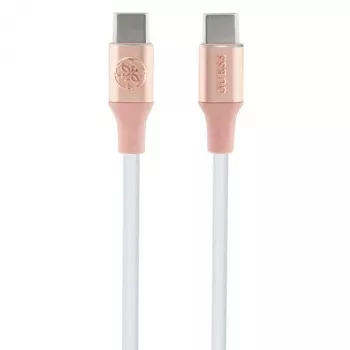 GUESS GUCCLALRGDP USB-C na USB-C rychlonabíjecí kabel 1,5 m růžový s raženým logem