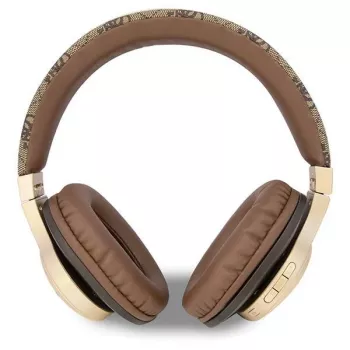 GUESS 4G Script Metal Logo bezdrátová on-ear sluchátka Bluetooth 5.3 hnědá