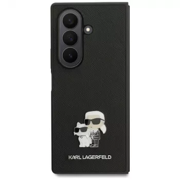 Karl Lagerfeld Saffiano Karl & Choupette Pin pouzdro pro Samsung Galaxy Z Fold7 – černá