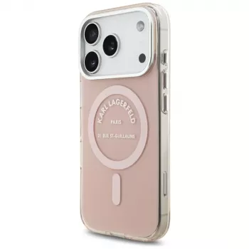 Karl Lagerfeld IML Karl RSG Logo pouzdro MagSafe pro iPhone 17 Pro, růžová