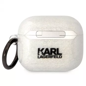 Karl Lagerfeld KLA3HNKCTGT pouzdro AirPods 3 transparentní Glitter Karl & Choupette