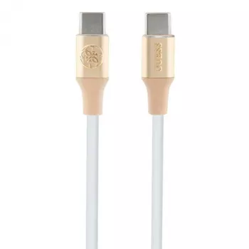 GUESS GUCCLALRGDD USB-C na USB-C kabel 1,5 m rychlonabíjení světle zlatý s raženým logem