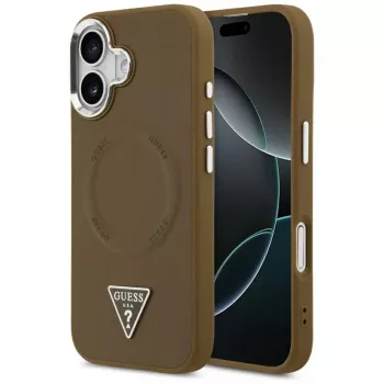 GUESS Triangle Logo MagSafe pouzdro pro iPhone 17 - hnědé