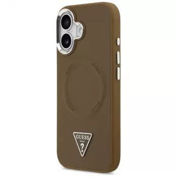 GUESS Triangle Logo MagSafe pouzdro pro iPhone 17 - hnědé
