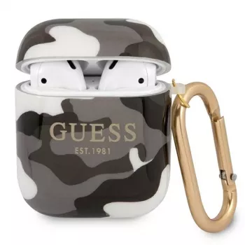 Guess GUA2UCAMG pouzdro pro AirPods 1/2 černá Camo kolekce