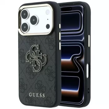GUESS 4G & Big Resin Logo pouzdro pro iPhone 17 Pro / 18 Pro - černá
