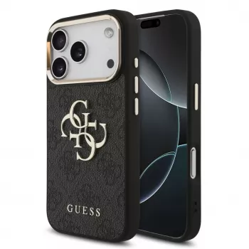 GUESS 4G Big Classic Logo pouzdro pro iPhone 18 Pro Max / 17 Pro Max - černá & zlatá