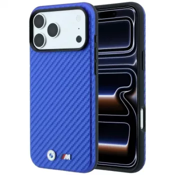 BMW M Carbon Metal Logo MagSafe pouzdro pro iPhone 18 Pro Max / 17 Pro Max - modrá