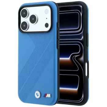 BMW M Tire Track Metal Logo MagSafe pouzdro pro iPhone 18 Pro / 17 Pro - modrá