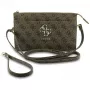 Crossbody brašna na telefon GUESS 4G Big Logo z hnědé PU kůže s přihrádkami na karty