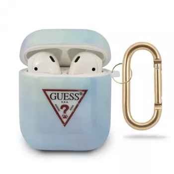 GUESS GUACA2TPUMCGC02 kryt na AirPods 1/2 modrý Tie & Dye Collection