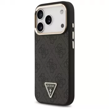 GUESS 4G Triangle Logo MagSafe pouzdro pro iPhone 18 Pro / 17 Pro - černá a zlatá