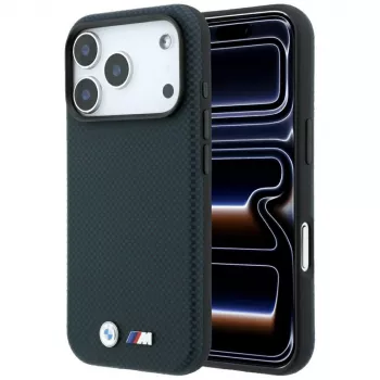 BMW M Quadrille Kevlar Metal Logo MagSafe pouzdro pro iPhone 18 Pro / 17 Pro - námořnická modrá