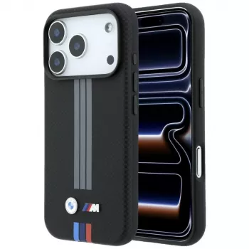 BMW M Quadrille Kevlar Anthracite & Tricolor Print Lines MagSafe pouzdro pro iPhone 18 Pro / 17 Pro