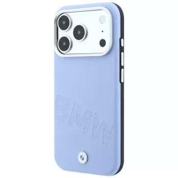 BMW Signature Inclined Deboss Letters MagSafe pouzdro pro iPhone 18 Pro / 17 Pro - modré
