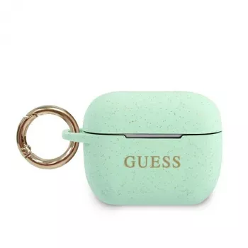 GUESS GUACAPSILGLGN kryt na AirPods Pro zelený silikonový třpytivý