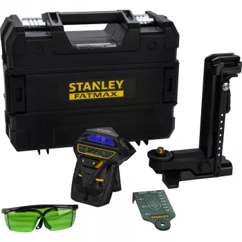Tříosý laserový nivelační přístroj Stanley FatMax X3G 360° Green Beam s kufrem TSTAK, dosah 35m, 10.8V Li-Ion