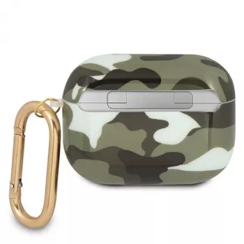 GUESS GUAPUCAMA pouzdro na AirPods Pro zelená/khaki Camo kolekce