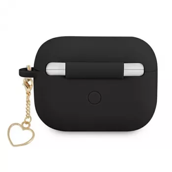 GUESS GUAPLSCHSK pouzdro na AirPods Pro černá silikon Charm Heart Collection