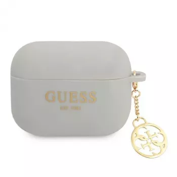 Guess GUAPLSC4EG pouzdro na AirPods Pro šedé silikonové Charm 4G kolekce