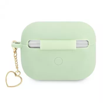 GUESS GUAPLSCHSN pouzdro na AirPods Pro zelené silikonové Charm Heart Collection