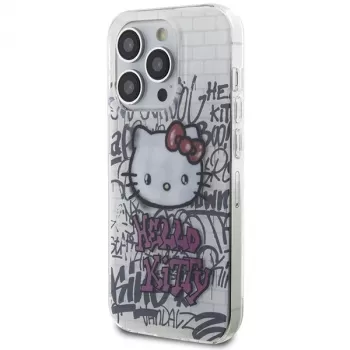 Hello Kitty HKHCP15LHDGPHT iPhone 15 Pro Hardcase IML Kitty On Bricks Graffiti White