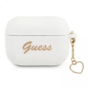 Guess GUAPLSCHSH pouzdro na AirPods Pro bílé silikonové Charm Heart Collection