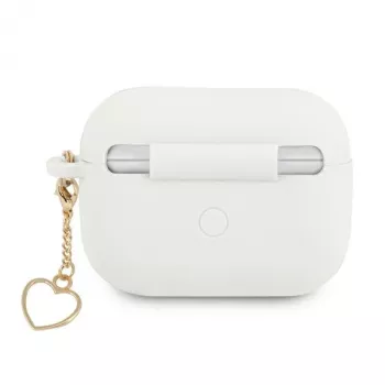 Guess GUAPLSCHSH pouzdro na AirPods Pro bílé silikonové Charm Heart Collection