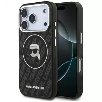 Pouzdro MagSafe Karl Lagerfeld IML Karl Head Logo pro iPhone 17 Pro Max černé