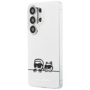 Pouzdro MagSafe Karl Lagerfeld IML Peekaboo Karl & Choupette pro Samsung Galaxy S26 Ultra – průhledné